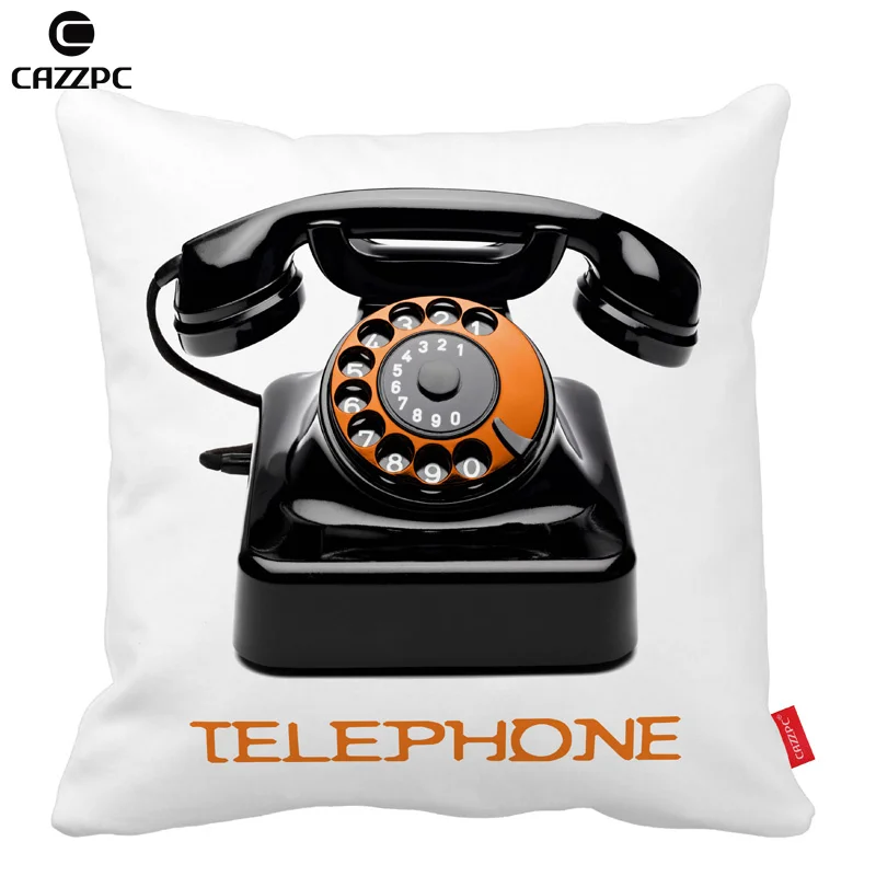 Винтаж темно-черный телефон с принтом автомобиля декоративные Пледы Подушки