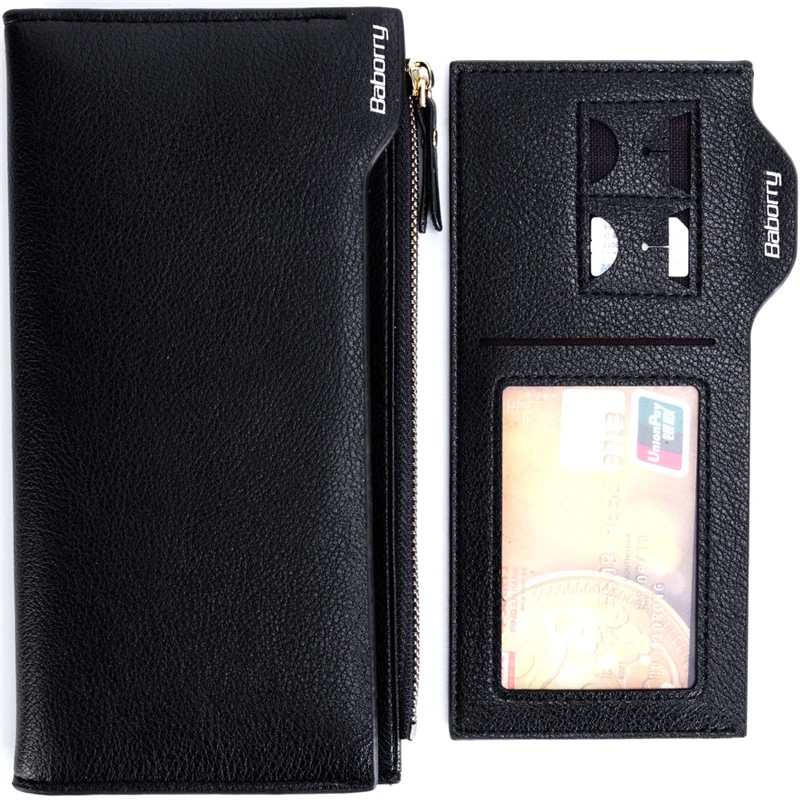 Кошелек мужской со съемным дизайном роскошный кожаный для телефона с отделением