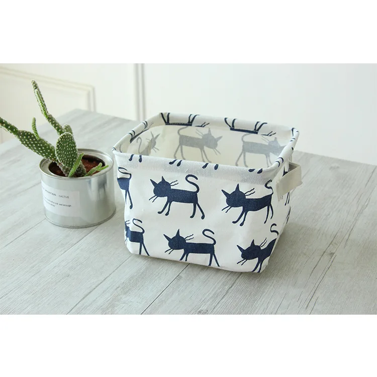 Cosmetic simple Storage Box Zakka Bag Organiser Foldable Container Basket cajas organizadoras | Дом и сад