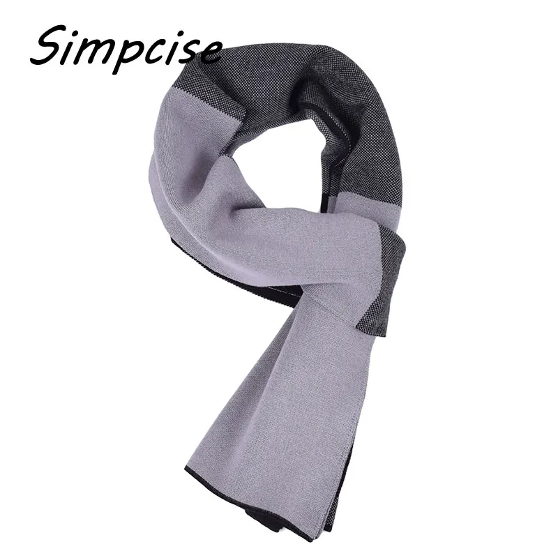 [Simpcise] 2017 Winter Man Plaid Scarf Thick Warm Acrylic Men Scarves soft touch Wraps Elastic A3A18938 |