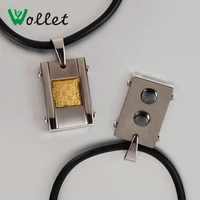 wollet jewelry 316l stainless steel couple pendant necklace for men women hematite germanium gold carbon fiber health care