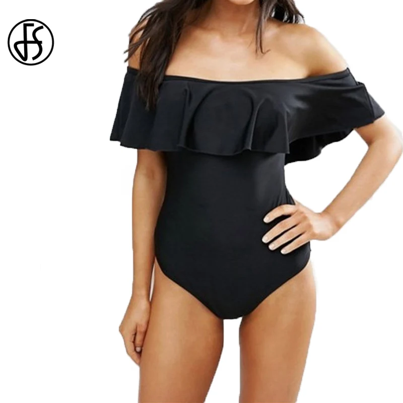 FS пикантные однотонные Одна деталь Купальник Монокини Спинки черный белый цвет