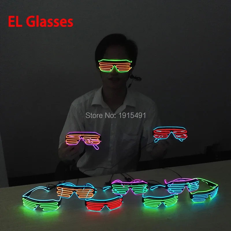 Очки неоновые светодиодные с активацией звуком мигающие очки двухцветным