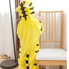 Детский Kugurumi комбинезон в виде животных мультфильм тигр желтого цвета, фланелевый костюм для косплея пижамы Одна деталь детская одежда для отдыха для мальчиков и девочек, пижама, одежда для сна