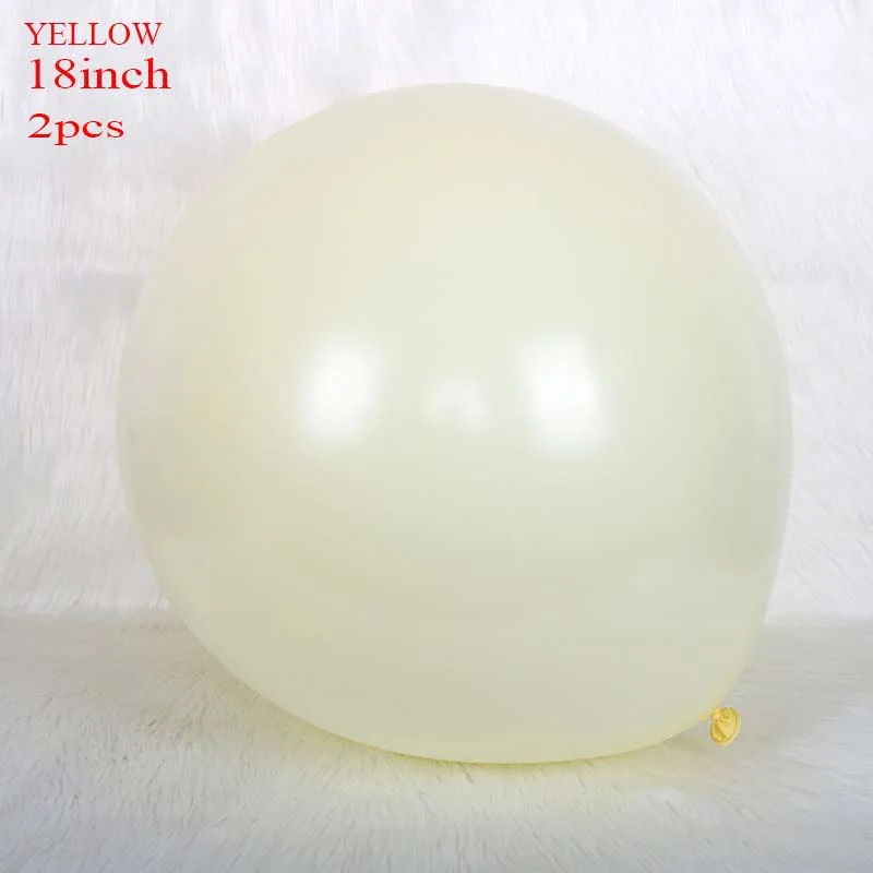 18 inch yellow 10, 18, 36 дюймов, конфетный латексный большой шар, свадебное украшение, подарок на день рождения, Круглый гелиевый баллон, воздушный шар для свадьбы, пастельный шар - Цвет: 18 inch yellow