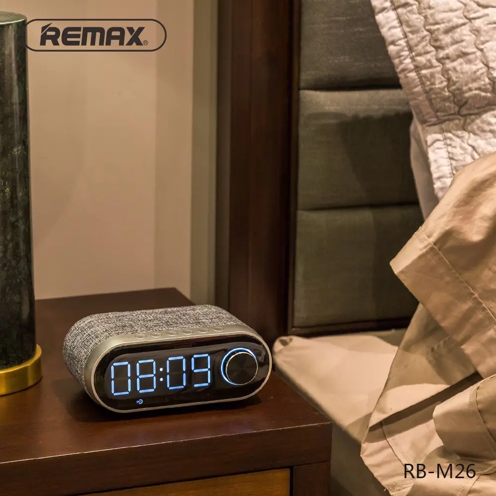 Remax FM радио многофункциональные Bluetooth колонки двойной будильник поддержка tf
