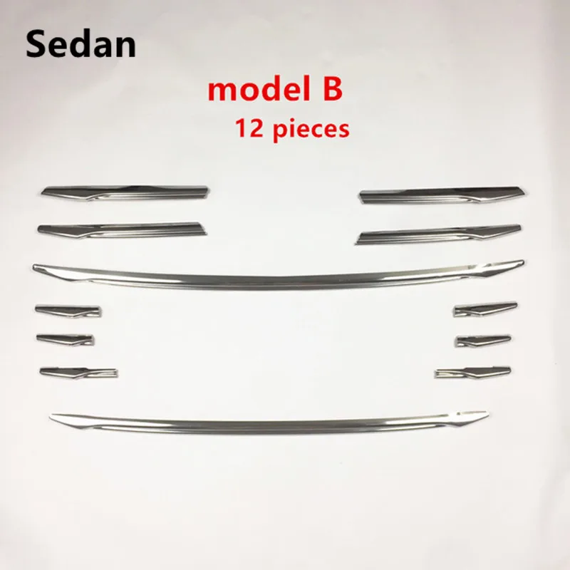 Sedan 12 pieces 1 набор, декоративная накладка на переднюю решетку автомобиля из нержавеющей стали для Audi A3 8V Sedan Hatchback Sportback-16, автомобильный Стайлинг - Название цвета: Sedan 12 pieces