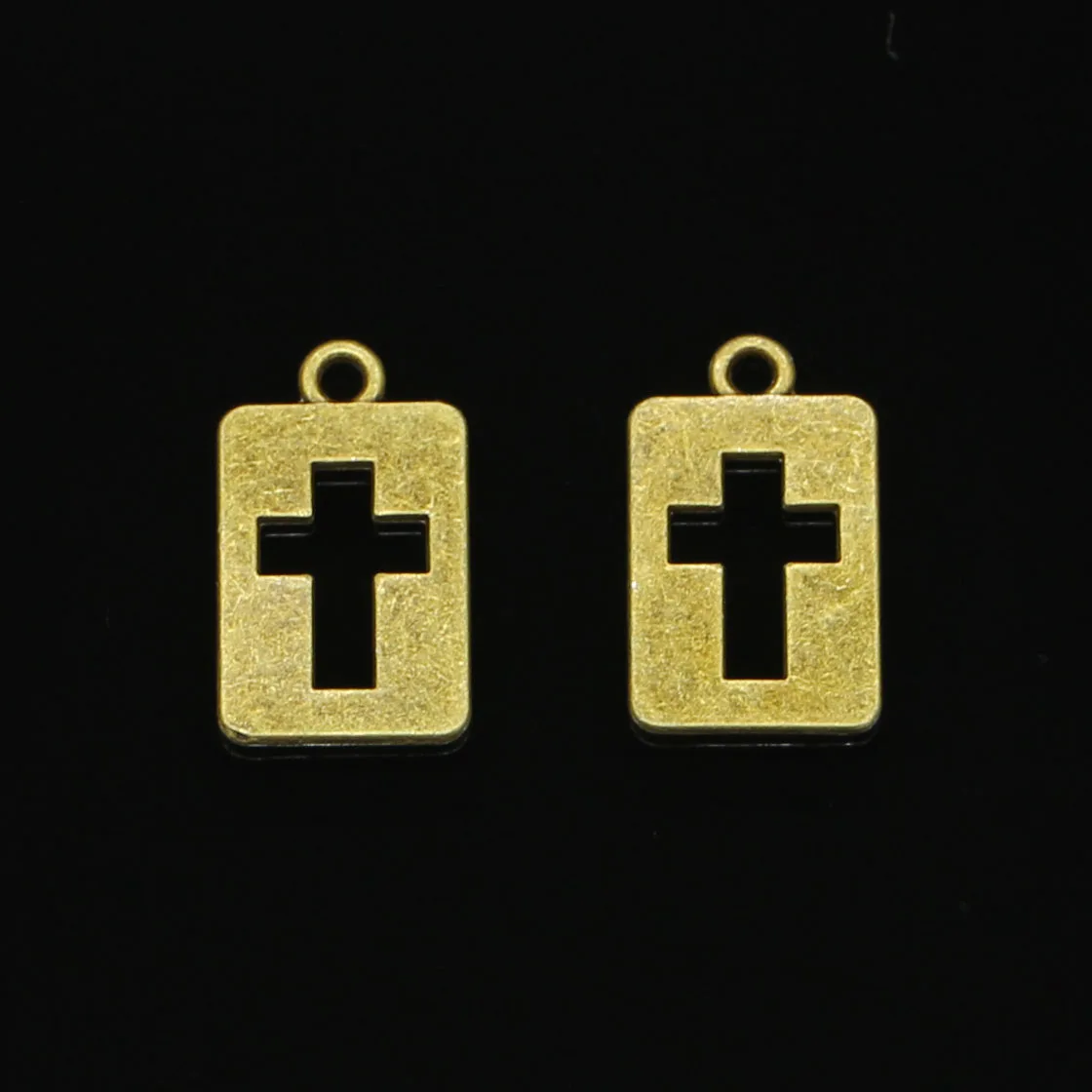 25pcs Antique bronze cross cut Charms Pendants for Jewelry Making DIY Handmade Craft 20*12mm | Украшения и аксессуары