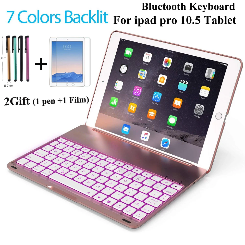 Новый 7 видов цветов беспроводной bluetooth чехол с подсветкой для iPad Pro 10 5 A1701 A1709 и
