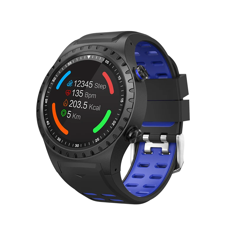 Синий Смарт-часы gps Bluetooth Smartwatch фитнес-трекер сердечного ритма компас трекер активности мужские спортивные часы для IOS Android - Цвет: Синий