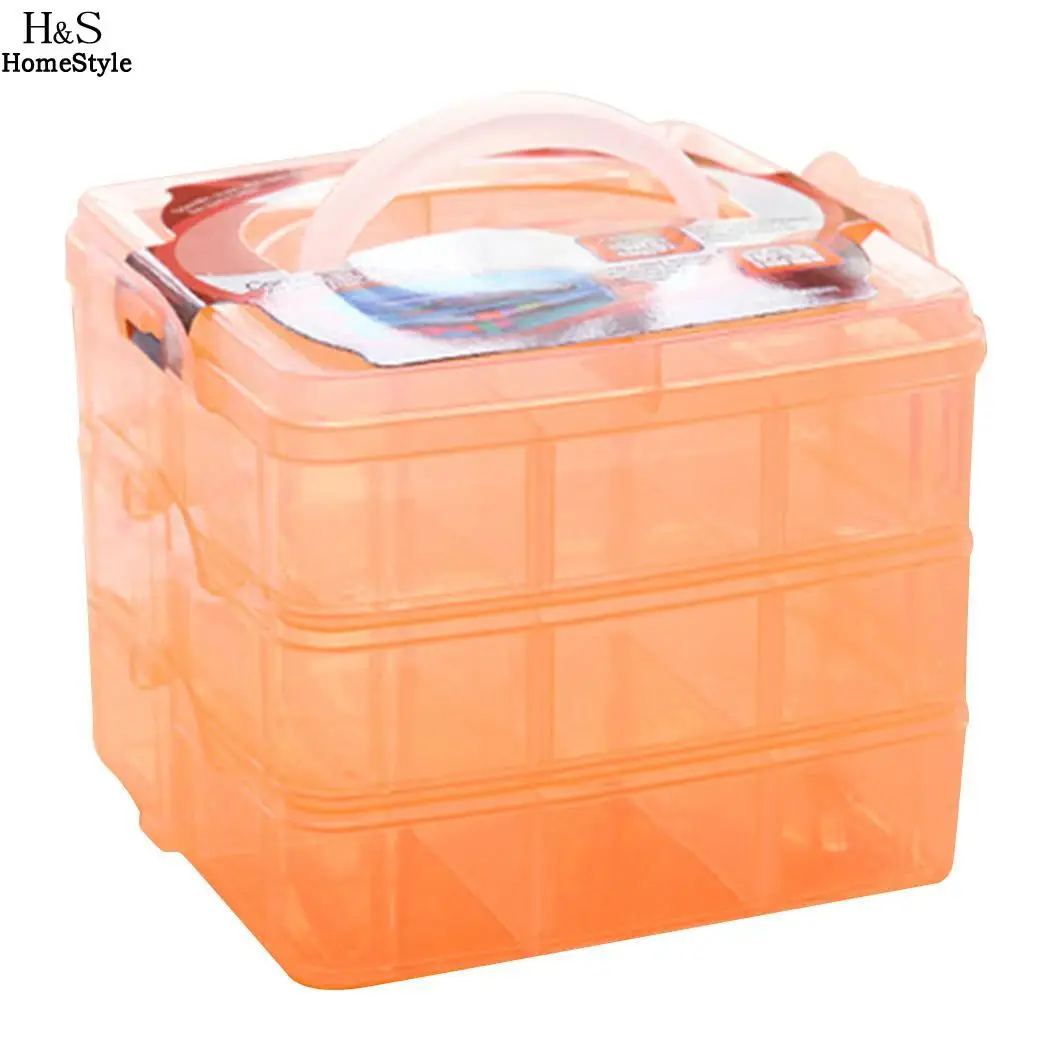 Box Removable Multi-Function 18-grid Storage Plastic 3-layer Desktop Buckle Small | Дом и сад