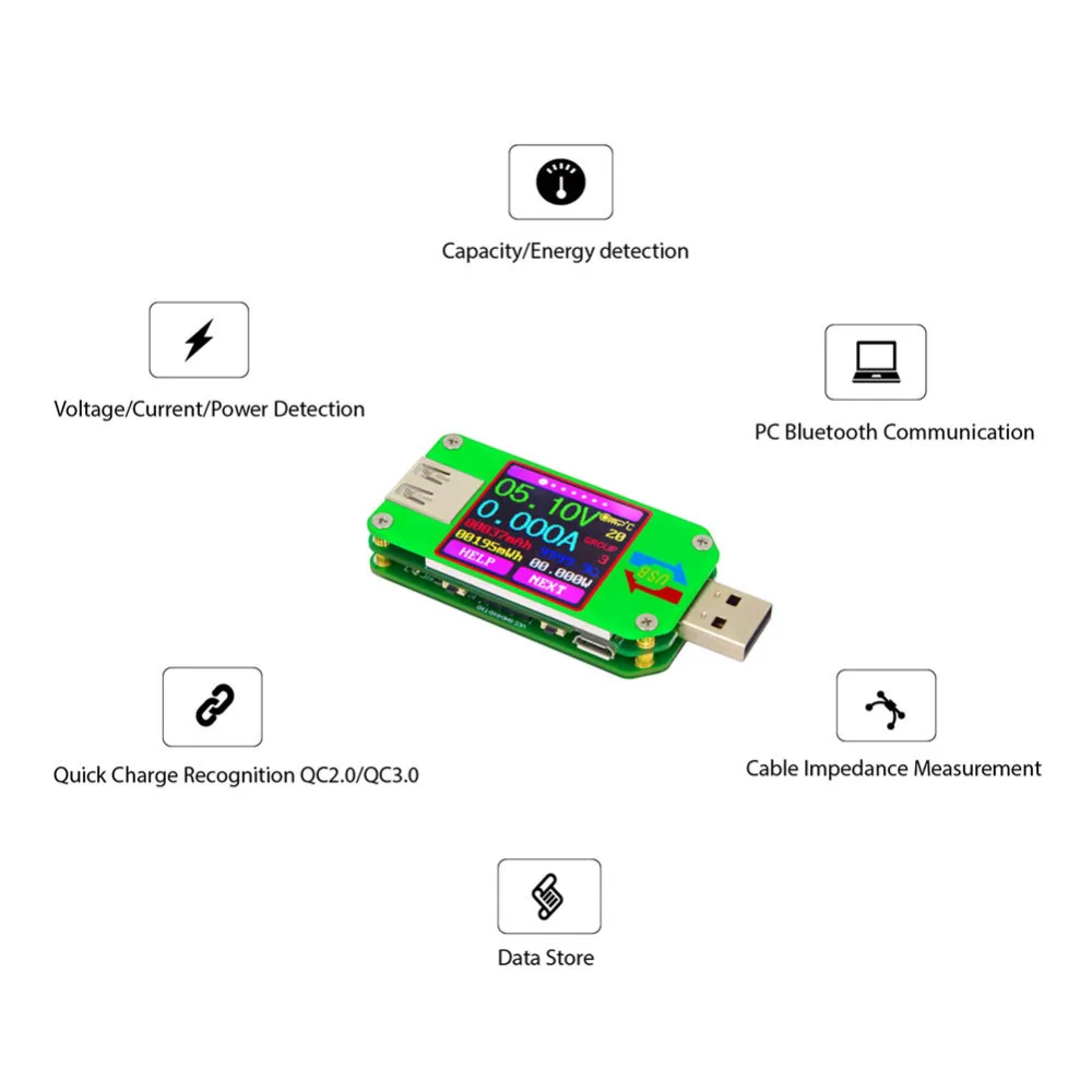 UM24 UM24C для приложения USB 2,0 ЖК-дисплей Вольтметр Амперметр батарея зарядное напряжение измеритель тока мультиметр кабель измерительный тестер