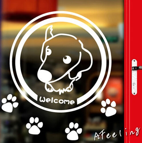 Оконная наклейка для магазина домашних животных кошек и собак рекламный плакат |