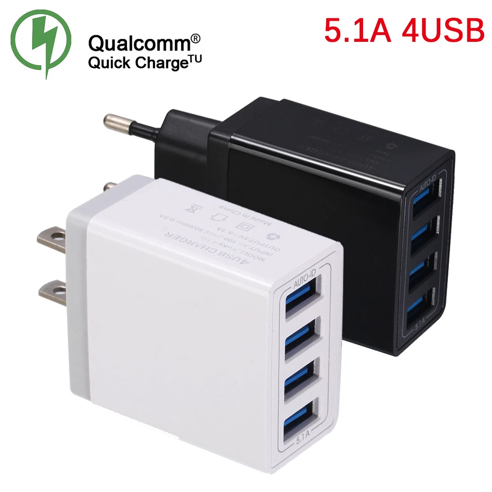 Универсальный 4 порта USB путешествия мобильный телефон зарядное устройство