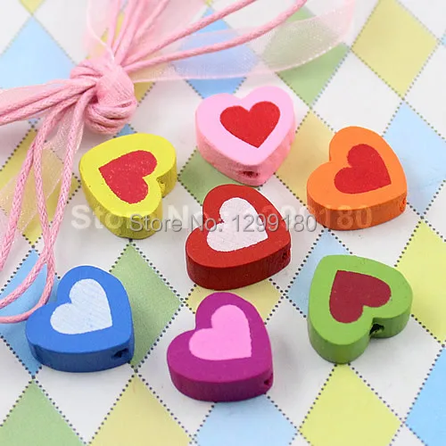 100 шт./лот деревянные бусины без свинца разных цветов для браслета/ожерелья