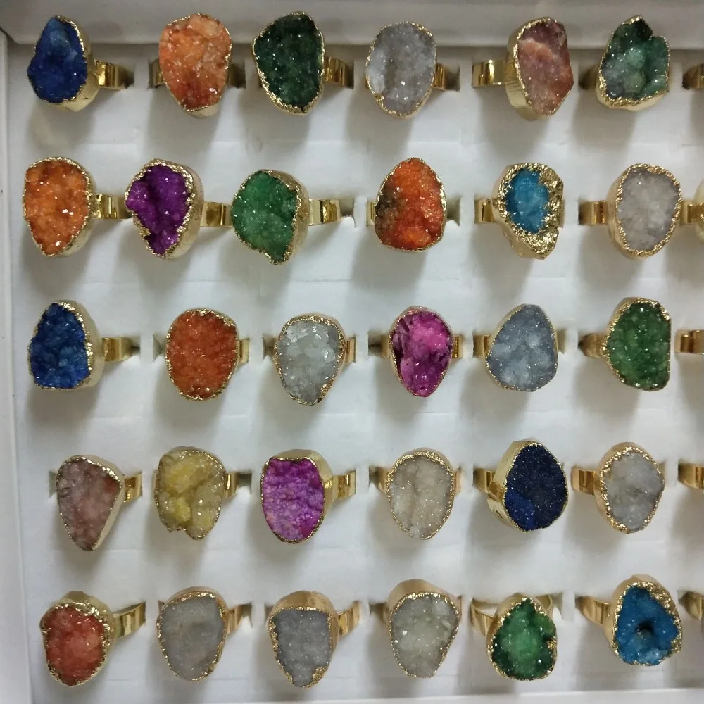 Новый стиль уникальный модный дизайн кольцо из натурального камня необычная