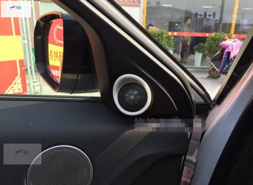 

Accessories For Range Rover Evoque 2013 - 2016 Pillar A Window Stereo Speaker Audio Frame Ring Tweeter Cover Kit Trim Sticker