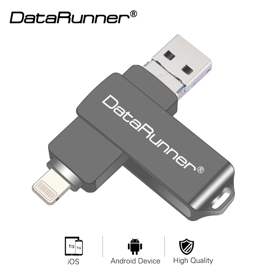 DataRunner USB флэш-накопитель Вращающаяся ручка накопитель 32 ГБ флэш-диск для iOS/Android/PC 16 Гб 64 Гб 128 Гб OTG флешки, USB флеш-карта памяти