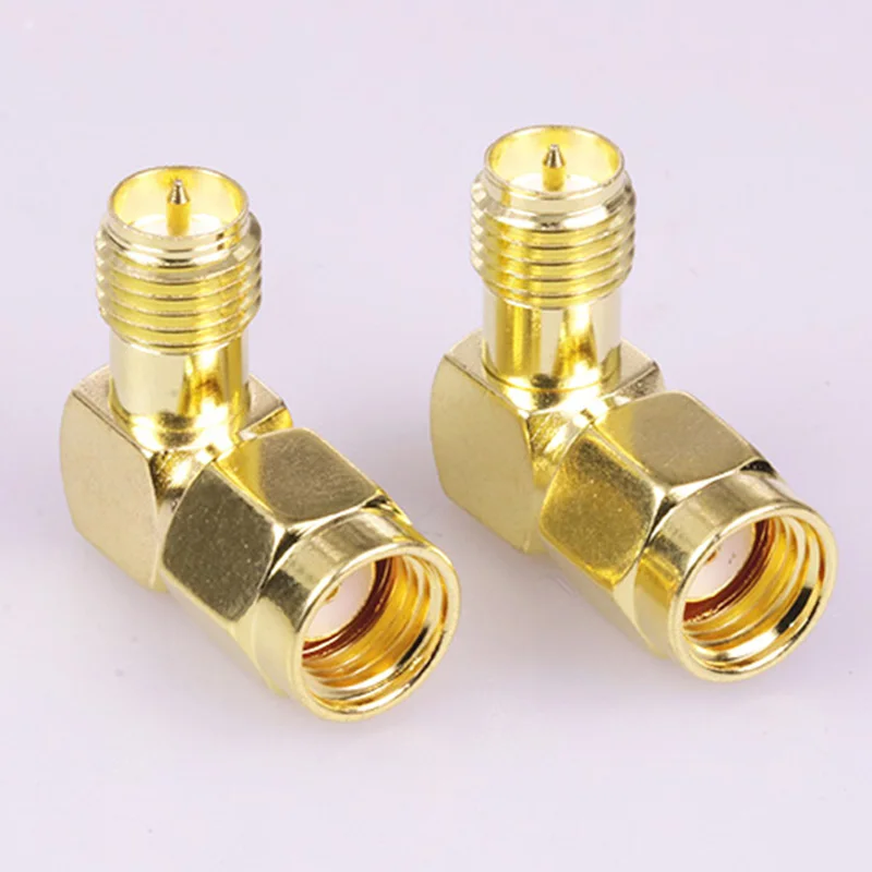 

100pcs/lot Right Angle RP SMA Male to Female Adapter High Quality Copper RP SMA Male to RP SMA Female R Connector Wholesales