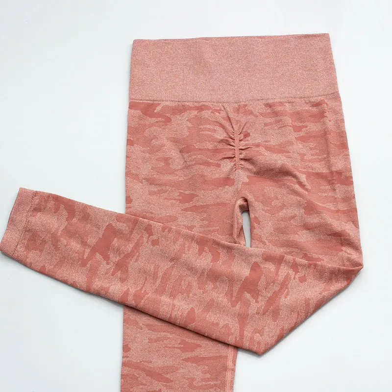 Oranged Женские леггинсы для фитнеса, спортивные камуфляжные бесшовные леггинсы с высокой талией и эффектом пуш-ап - Цвет: Oranged
