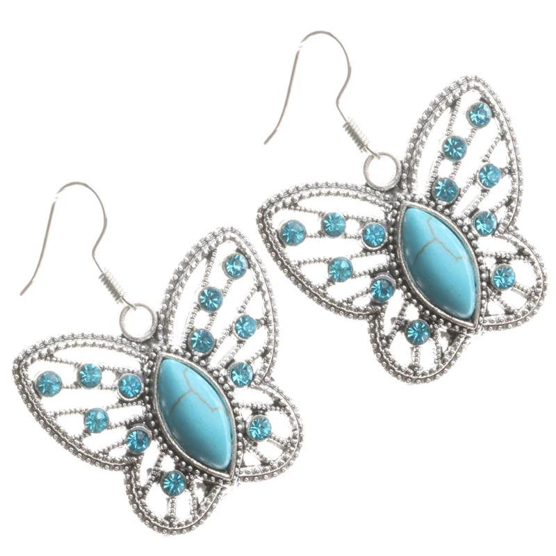 Модные ожерелья с подвеской в виде бабочки серьги капли ювелирные изделия для