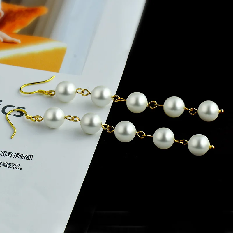 Серьги из чистого серебра 99 женские серьги с жемчугом длинные кисточками