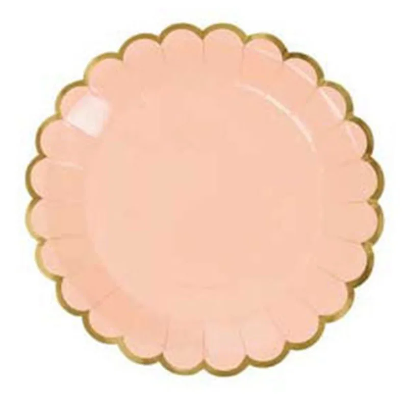 7in pink plate 8 шт. 7 дюймов розовый синий день рождения Свадебная вечеринка Принадлежности Декор блюдо для торта одноразовые бумага "Принцесса" тарелки Детские невесты душ сувениры - Цвет: 7in pink plate