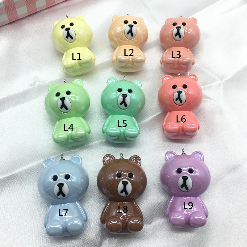 

Rubber Crackle DIY Craft bear Big Beads Lacquer varnish For Jewelry Making Baby Necklace Pendant Key Chain Accessories Meideheng