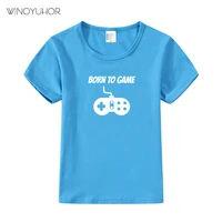born to game funny printed t shirt children 2021 summer short sleeve t shirt baby boy girls tops game player gift clothing