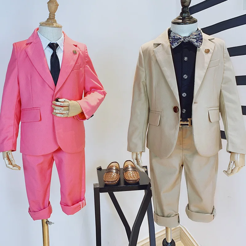 90-140cm New 2019 Boys Gentleman Suits for Wedding and Birthday Dresses Suit Coat+Pant Clothing Sets 2pcs Children Costume |