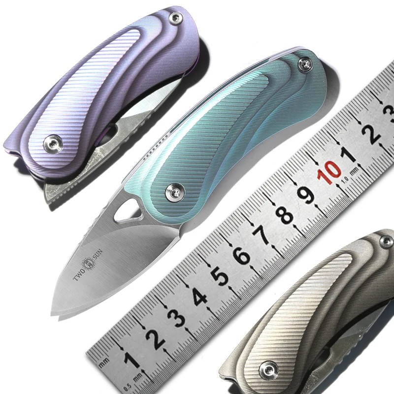 Два солнца TS68 M390 лезвие Flipper ball brearing Мини Складной нож титановые походные