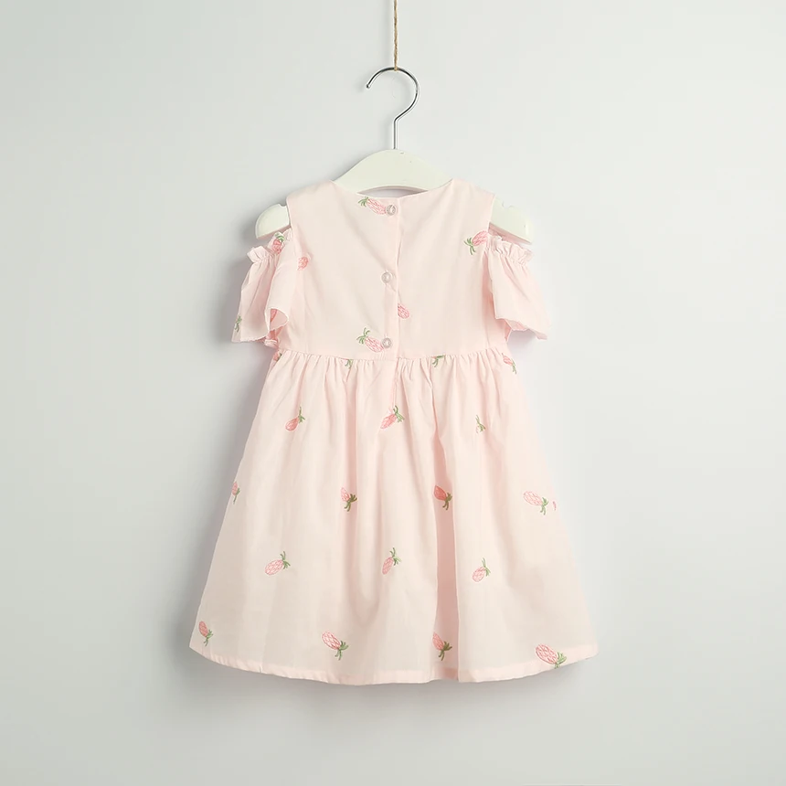 Toddler Girl Cotton Summer Off Shoulder Dress Fruit Pineapple Kids Wholesale Lots Bulk Clothes Little A-Line Party | Детская одежда и