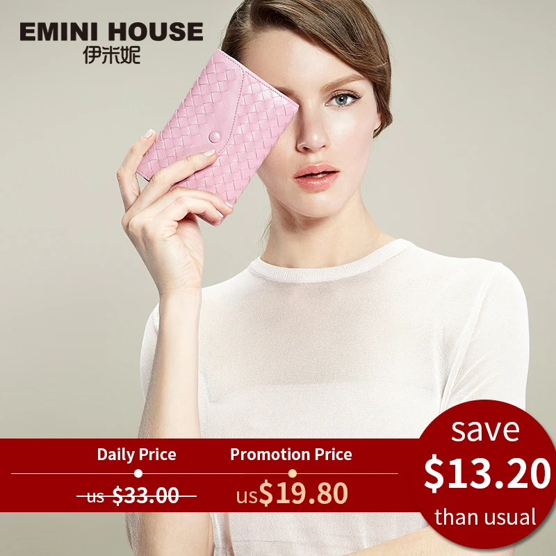 Женский вязаный кошелек EMINI HOUSE из овчины женский клатч с монетницей женские