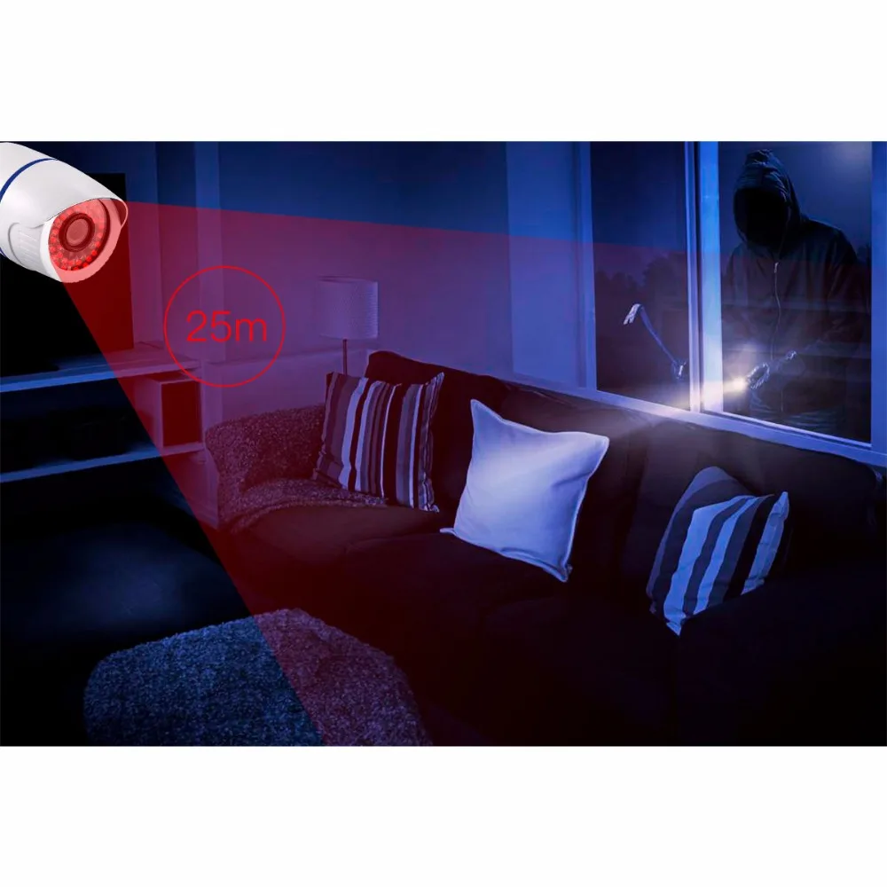AZISHN IP Камера 1080P 2.0MP в режиме реального времени 25FPS ONVIF P2P RTSP 2 8 мм широкий 48V