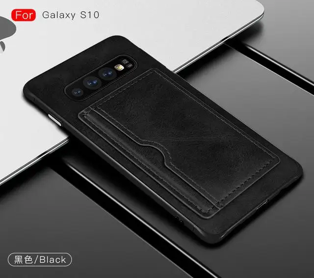 Black Чехол для samsung Galaxy S10, S9, S8 Plus, S10E, Роскошный кошелек с отделением для кредитных карт, чехол с подставкой для samsung S10+ S9+ S8+ Note 9 8, чехол - Цвет: Black