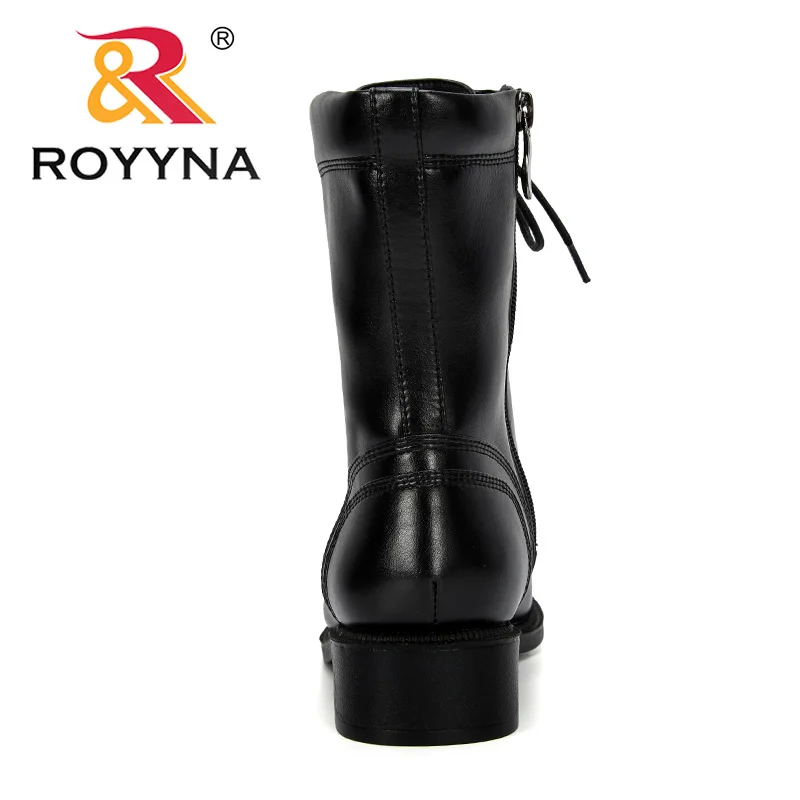 ROYYNA/Новинка года; популярные Полусапоги, увеличивающие рост; женские ботинки с круглым носком; сезон осень-зима; Женская Удобная обувь; Zapatos De Mujer