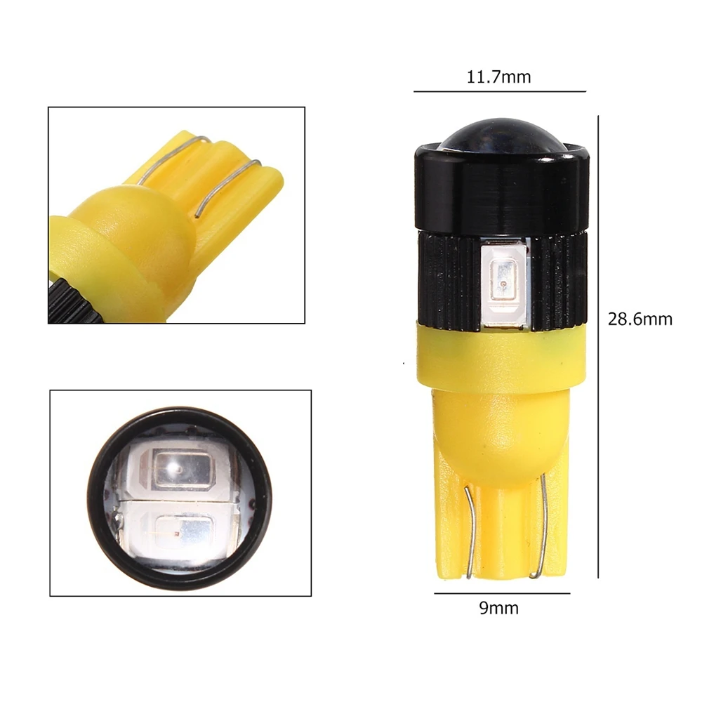 QCDIN 2X 6500K желтый светодиодный 6/5630/SMD DC 12V T10 5630 проектор лампа для чтения светильник