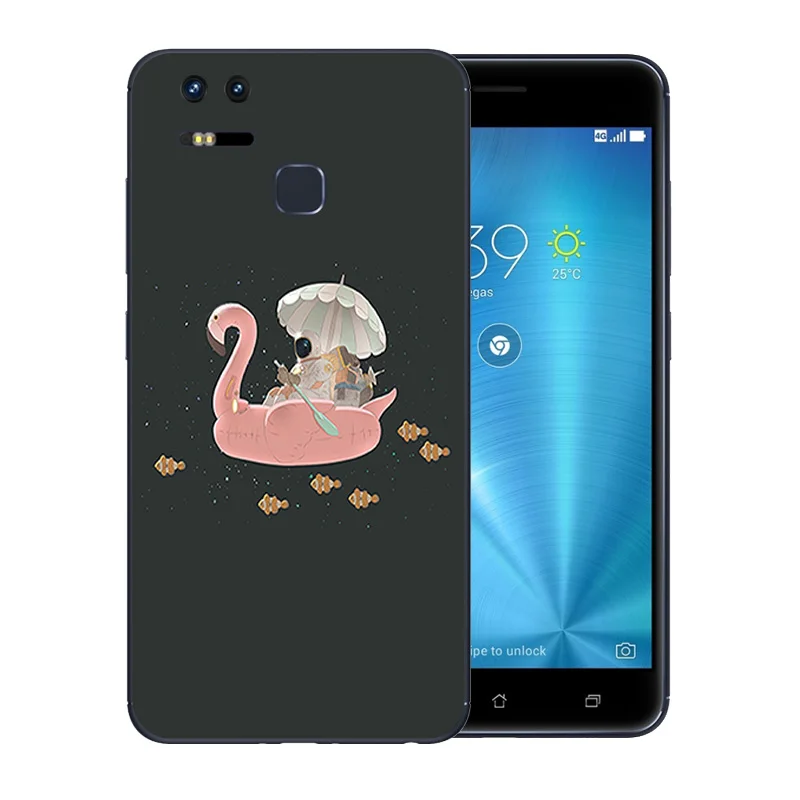 Phone Cases 5.5 inch For Asus Zenfone 3 Zoom ZE553KL Soft TPU Silicone Coque Flamingos Pattern Luxury Flexible Clear Back Cover |