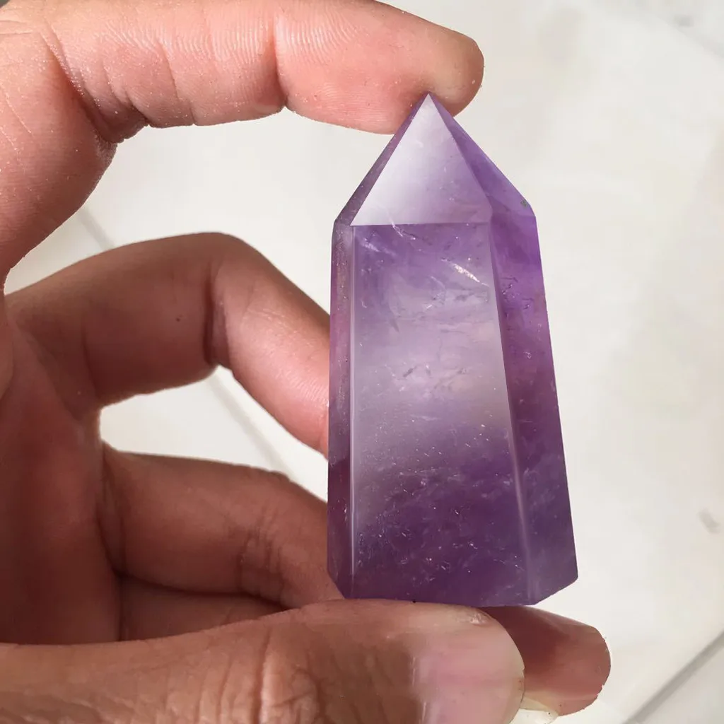 Natural Fluorite Smelting Quartz Crystal Point Healing Obelisk Hexagonal Wand Reiki Blue Treatment Stone 19May28 P30 | Дом и сад