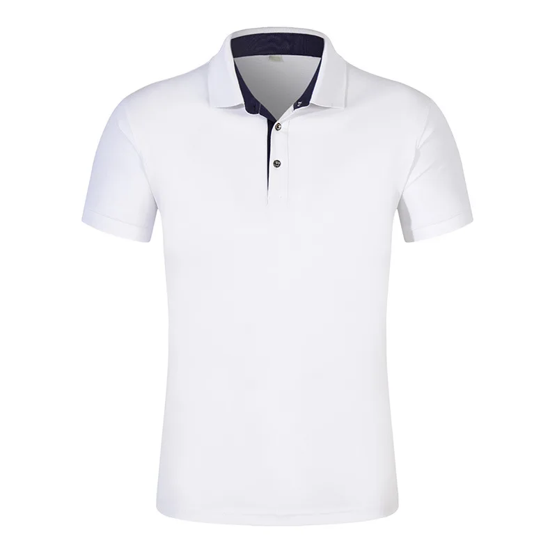 Summer men's casual T-shirt advertising logo blouses beads cotton lapel short sleeves work clothes wholesale | Мужская одежда