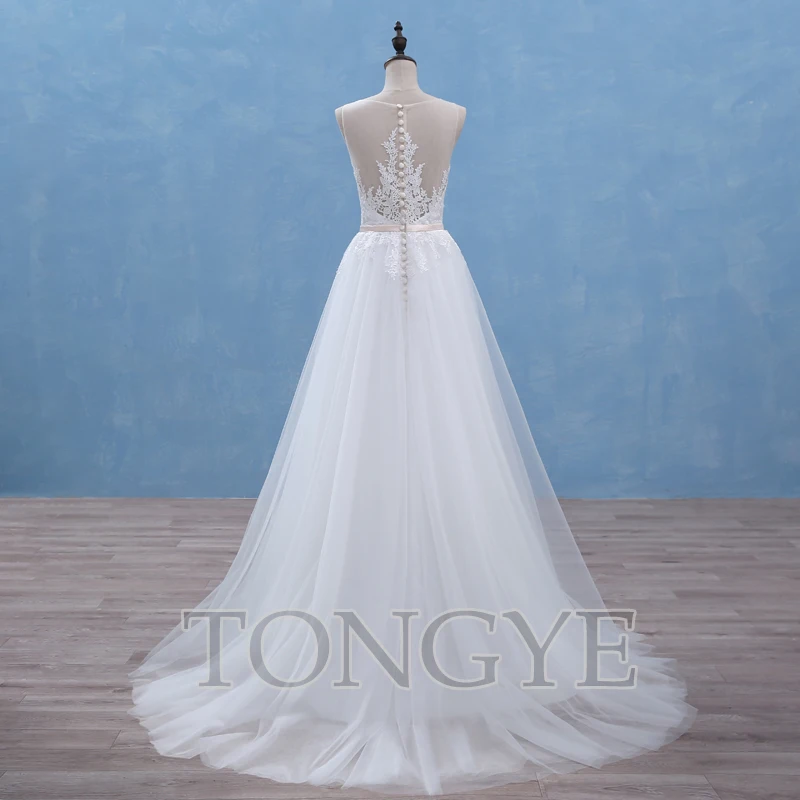 Тюль Иллюзия аппликация дворцовый шлейф ТРАПЕЦИЕВИДНОЕ свадебное платье 2021 Vestido