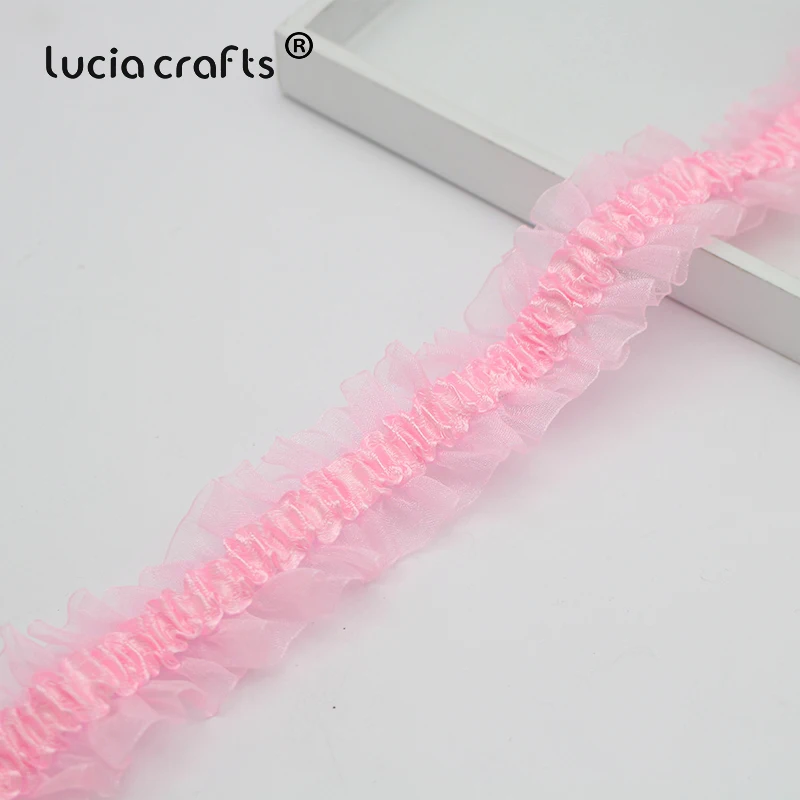 Lucia Craft 2/8Y 40 мм эластичный кружевной атлас органза лента отделка ткань кружева для