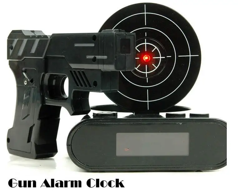 Пистолет Будильник cool tech гаджет ЖК дисплей цифровой будильник Творческий дом
