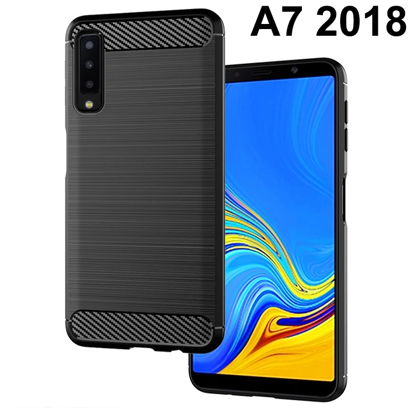 Чехол 6 0 дюйма для Samsung galaxy A7 2018 мягкий силиконовый чехол из углеродного волокна