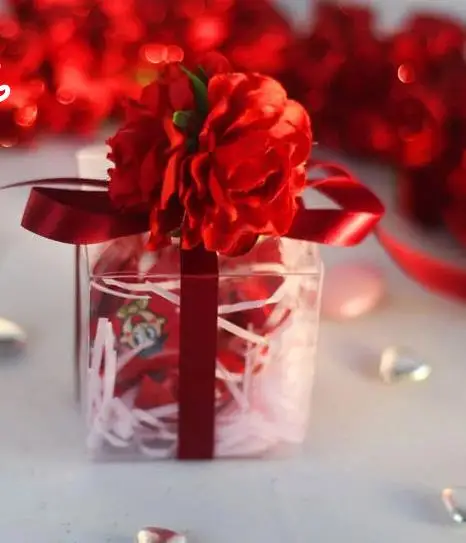 Квадратные прозрачные подарочные коробки из ПВХ коробка для конфет на свадьбу