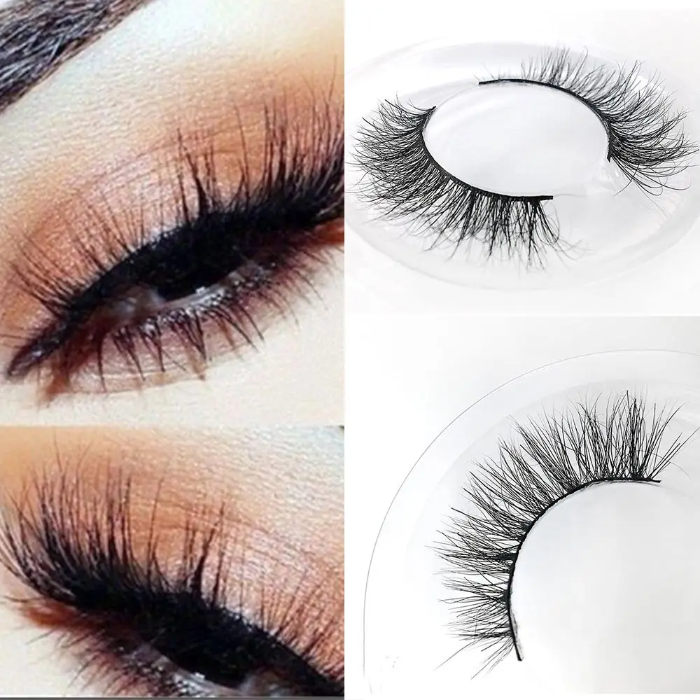 Handmade 1 Pair Women 3D Soft Natural Cross False Eyelashes Thick Long False Eyelashes Lashes Extension Beauty Makeup Tools