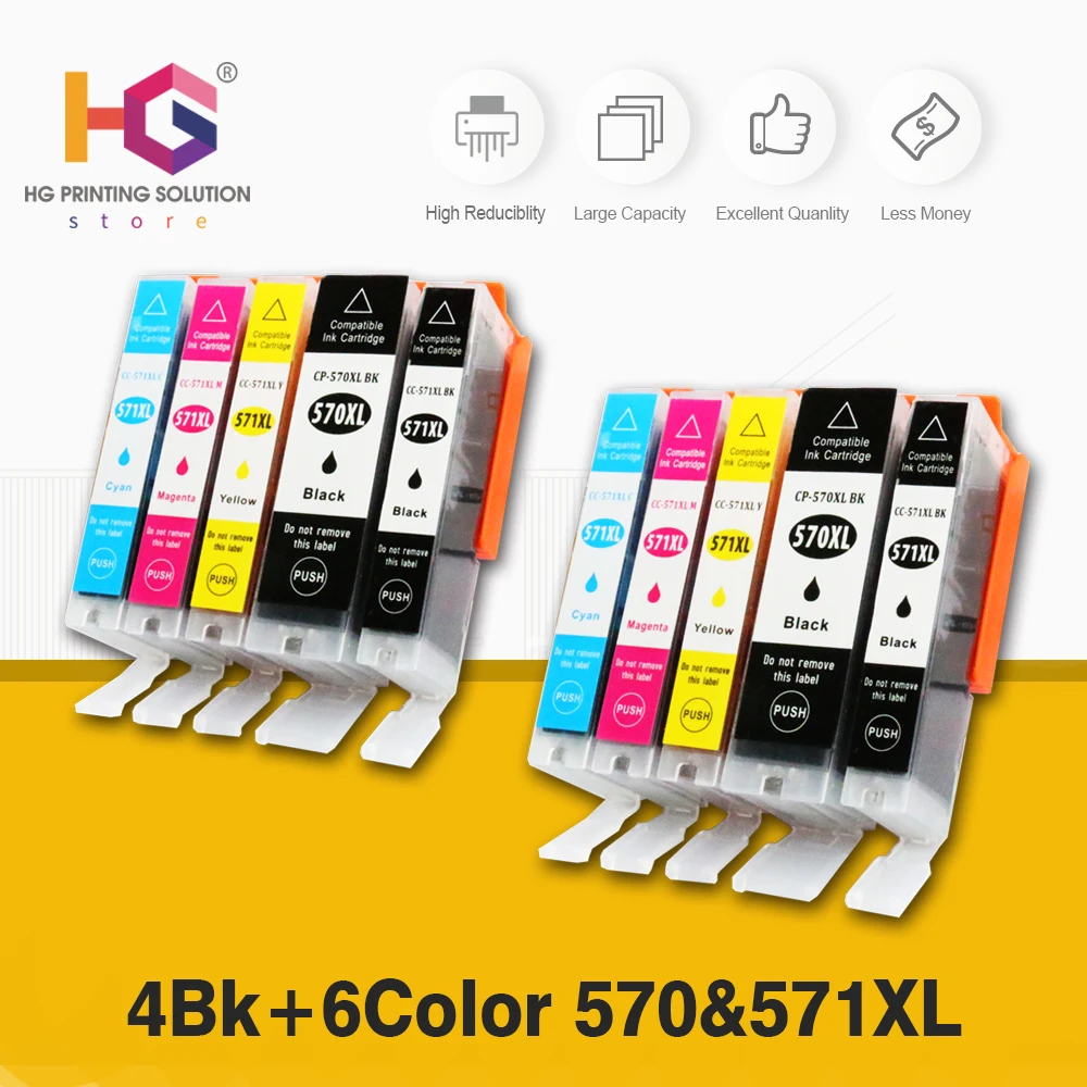 Совместимость MG 5750 570XL 571XL + 5751 5752 5753 картриджи с чернилами для Canon Pixma MG6850 MG6851 MG6852