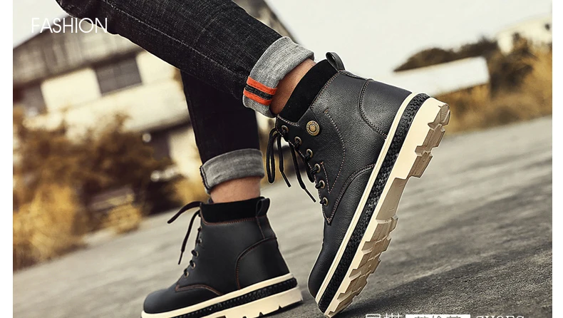 Зимние мужские повседневные ботинки; уличные кроссовки; полуботинки martin; zapatillas hombre; Высококачественная кожаная мужская обувь; chaussure homme