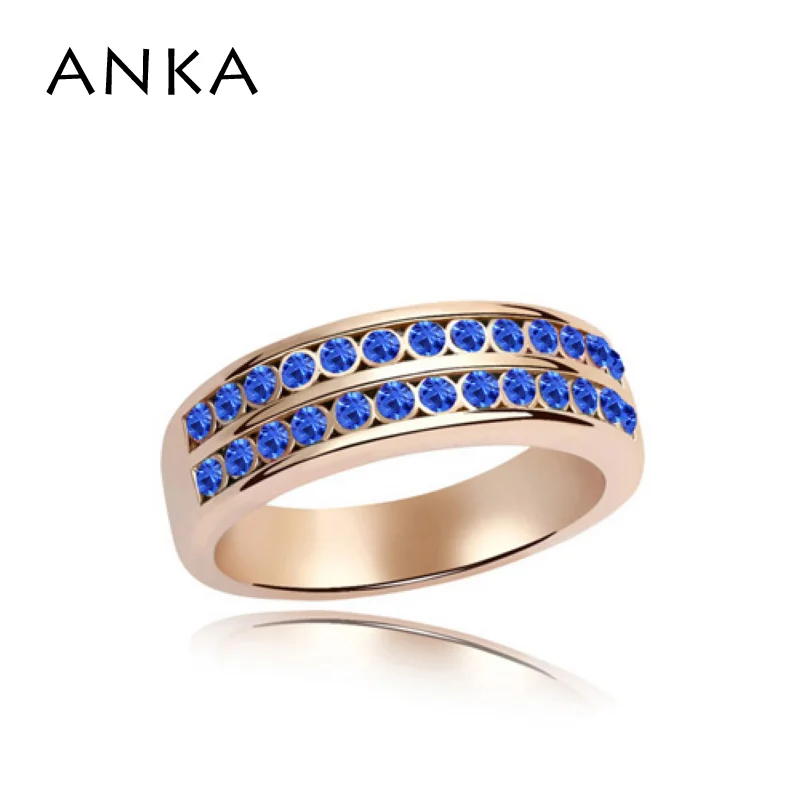 Простое кольцо из розового золота Цвет реальные с чешского хрусталя женский