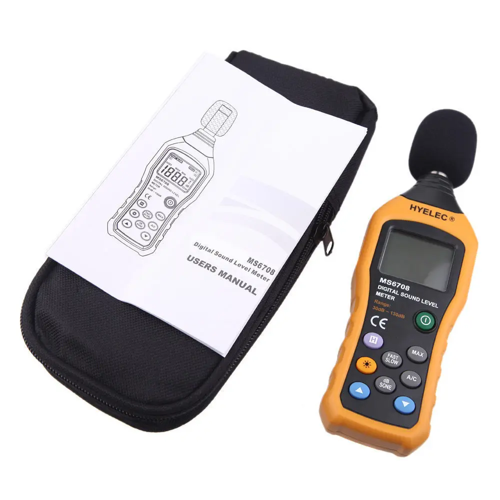 LCD Digital Decibel Sound Noise Level Meter dB Tester HYELEC MS6708 30-130dB | Инструменты